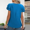 thumbnail image 3 of HAiming Women's Short Sleeve T-Shirt Dressy Casual Round Neck Basic Ruffle Cute Summer Top 2025 Spring Fashion Clothes, 3 of 8