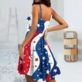 thumbnail image 5 of Women's 4th of July Patriotic Dress, Women Sexy Off-Shoulder Punk Mini Dress, Independence Day American Flag Printed Retro Design, Bodycon Sleeveless Party Dress for Summer ,Light Blue S, 5 of 6