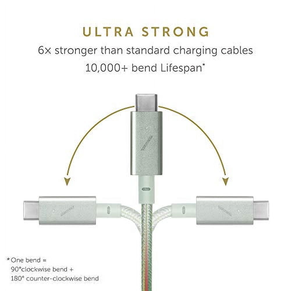 Native Union Belt Cable Pro - 100W USB Type C - 8ft Ultra-Strong Charging Cable for Laptop (Sage)
