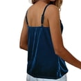 thumbnail image 5 of ctdiral Womens Velvet Sleeveless Tank Top Cowl Neck Spaghetti Strap Tanks Solid Color Loose Fit Tunic Tops Summer Fashion Party Tops Blue M, 5 of 9
