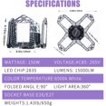 thumbnail image 7 of LNGOOR 150w LED Garage Lights, Upgrade 15000LM Super Bright Deformable New Four Leaf Ceiling Illumination, 6500K Nature Light Trilights Lighting, Commercial Lights for Barn, Shop, Warehouse(White), 7 of 7
