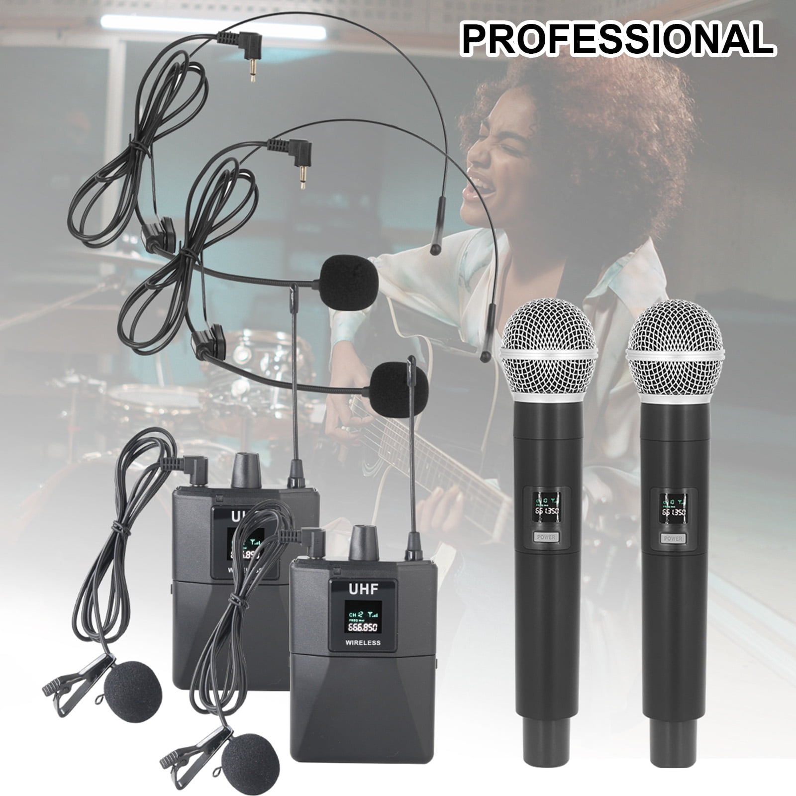 Wireless microphones,And Lavalier Party Church Dj Ktv Party Church Dj Mic Handheld Professional Uhf Mic Dj Ktv Set Headworn And Dual With Headworn Handheld Dual With Huiop Hxber