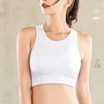 thumbnail image 5 of IWRICH High Neck Sports Bra for Women Longline Full Coverage Sports Bras Medium Impact Padded Workout Crop Tops for Yoga Gym White XL, 5 of 7