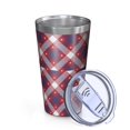 thumbnail image 2 of 16oz Tumblers Red Blue White Star Plaid Checkered Pattern Stainless Steel Vacuum Insulated Double Wall Travel Tumbler Cups Mug with Lid and Straw,Cleaning Brush for Coffee,Tea, 2 of 4