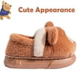 thumbnail image 2 of Drecage Toddler Kids Cute Bear Slippers Boys Girls Winter Warm Fuzzy Bedroom House Shoes, 2 of 6