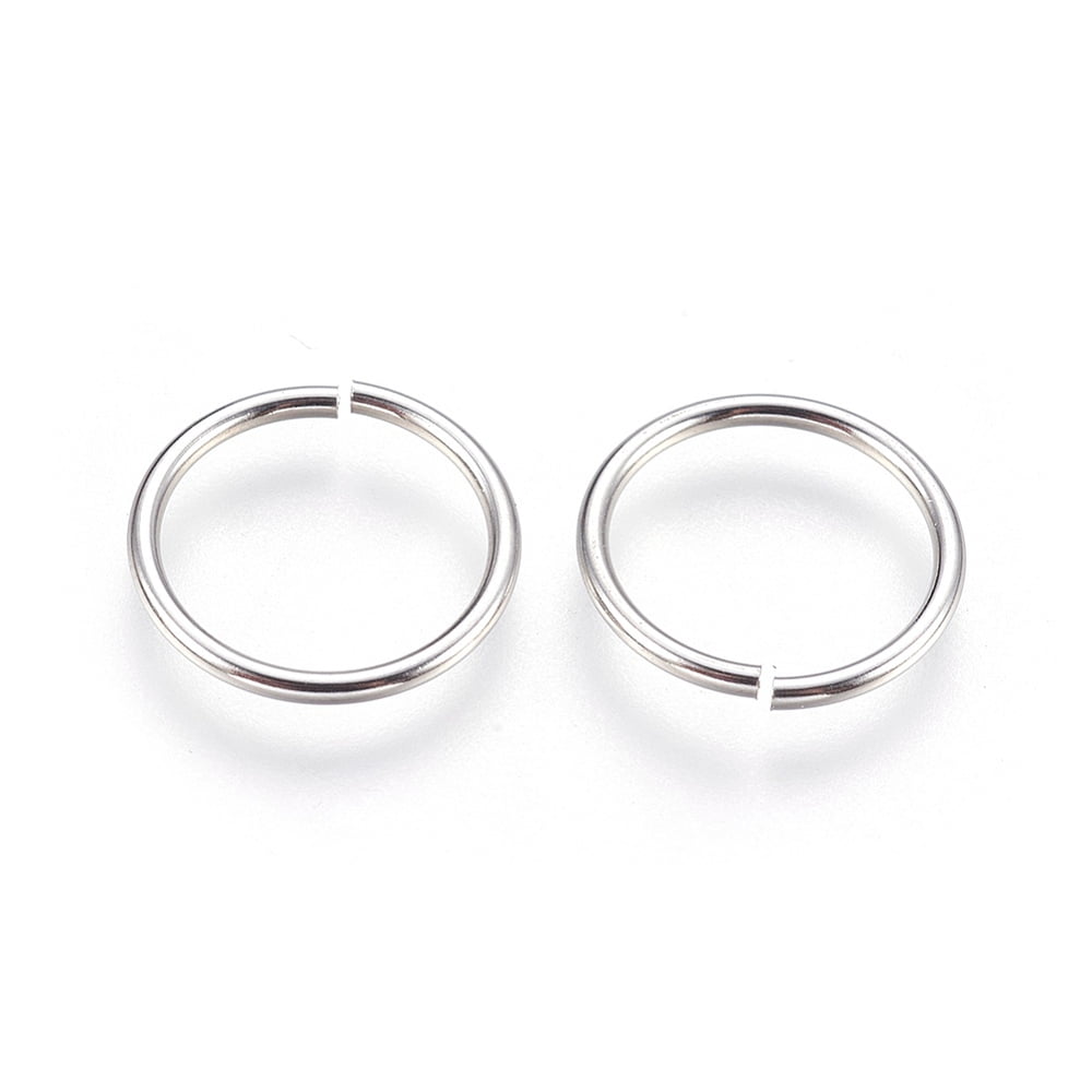 Resistant 304 Stainless Steel Saw Cut Open Jump Rings Round Stainless Steel Color 16x1.3mm 16 Gauge Inner Diameter: 13mm 450pcs/bag