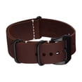 thumbnail image 5 of 24mm Dark Brown Crazy Horse Leather Strap Black Buckle Leather Watch Band With Double Sides Leather Watch Strap, 5 of 6