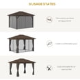 thumbnail image 6 of Outsunny 10' x 12' Hardtop Gazebo with Curtains and Netting, Gray, 6 of 9