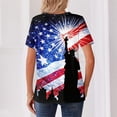 thumbnail image 3 of LWavelet Fourth of July Shirts for Women 3/4 Length Sleeve Tops Round Crew Casual Statue of Liberty Patriotic USA Flag Tee Black M, 3 of 3