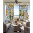 thumbnail image 3 of Sunflowers Black Out Curtains 72 Inch Long, Light Blocking Drapes with Black Liner, Spring Gnomes Daisy Hydrangea Flowers Blue Plaid Thermal Blackout Curtains for Bedroom Living Room 52"x72" 2 Panels, 3 of 8