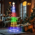 thumbnail image 4 of 6FT Christmas Tree-Christmas Cone Tree Lights, LED Artificial Tree with Light Show, Decor for Porch Garden Patio Indoor Outdoor House Yard Xmas Decorations, 271 LED Warm White 1PC, 4 of 8