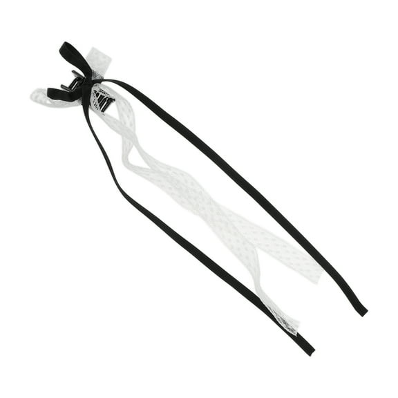 Unique Bargains 1 Pc Bow Ribbon Polkadot Hair Clips Hairdo Clip for Home Black