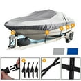 thumbnail image 4 of 14-16Ft 3 Layer Boat Cover Waterproof Heavy Duty Grey PEVA Cotton Lining Up to 90 inch, 4 of 5