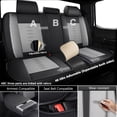 thumbnail image 3 of for Chrysler 200 2015 Car Seat Cover, Gray and Black Car Seat Covers, Faux Leather 5 Piece Full Set With Lumbar Support Suitable for All Seasons, Only 4 DOOR SEDAN, Pet Car Seat Covers, 3 of 7