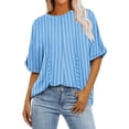 thumbnail image 1 of Blouses pour Femmes, Mode Femmes Dames Décontractée Courte à Manches Courtes Imprimée Chemise Ample Blouse Haut, 1 of 5