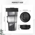 thumbnail image 3 of Portable Thermos Cup Coffee Cup 6.9×3.4in Invisible Ring Easy To Carry For Car Cafe Office Home Silver Checked Hand-Drawn Sketch_2, 3 of 8