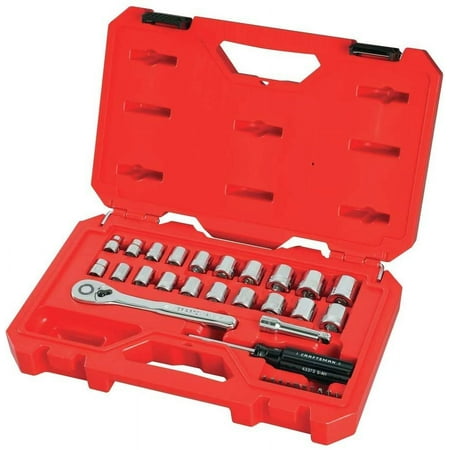 CRAFTSMAN Mechanics Tool Set  SAE / Metric  3/8-Inch Drive  32-Piece CMMT12013