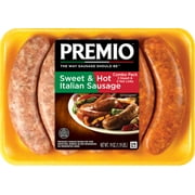Premio Foods Sweet & Hot Italian Pork Sausage Combo Pack, 19 oz, 5 Count (Fresh)