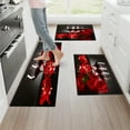 thumbnail image 6 of YIMEIS Red Wine Rose Candlelight Valentine's Day Fall Kitchen Mats Set of 2,Xmas Winter Seasonal Farmhouse Home Seasonal Decorations Rugs for Floor - 16''*24'' and 17''*47'' in, 6 of 10