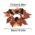 thumbnail image 3 of 10.2" Fall Sunflower & Maple Leaf Candle Ring Wreath, Thanksgiving Tabletop Faux Floral Centerpiece with Mini Pumpkins & Pinecones, Autumn Harvest Pillar Candle Holder Decoration, 1 Pack, 3 of 7