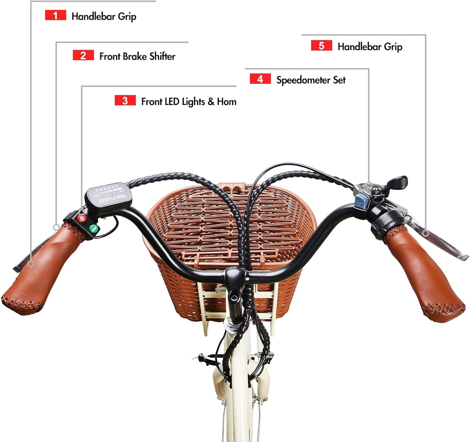 TREK POWER Electric Commuter Bike for Adults,500W 22\" Electric Mountain Bike with 7 Speed Gears