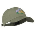 thumbnail image 5 of Ohio Carnation Flower Embroidered Cap - Olive OSFM, 5 of 5