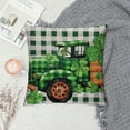 thumbnail image 2 of Awypu  St. Patrick's Day Pillow Cover 18 x 18 Inch Buffalo Check Clover Truck Throw Pillow Case Lucky Home Decorative Pillow Case Farmhouse Cushion Cover for Home Office Sofa, 2 of 5