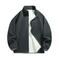 thumbnail image 5 of Zedker Men's Polar Fleece Jacket Lightweight Full Zip Jackets Outdoor Hiking Casual Soft Warm Coat With Pockets Gray L, 5 of 9