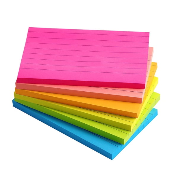 Notas Adhesivas Forradas 3X5 En Postes Adhesivos Con Rayas Brillantes Blocs De Notas Potentes Súper Adhesivos Coloridos Su Fuerte Adhesivo 6 Blocs Por Paquete 75 Hojas Por Bloc