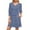 002 Blue, variant on Women Striped / Print T Shirt Dress Casual Mini Loose V-Neck 3/4 Sleeve Dresses with Pocket 2025 Trendy Streetwear