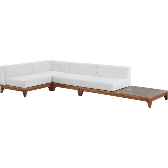 Meridian Furniture Rio Off White Water Resistant Fabric Modular Sectional