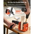 thumbnail image 3 of VEVOR Pocket Hole Jig Kit, 1/2", 3/4", 1-1/2" Adjustable, 360° Rotating Handle, Jig Pocket Hole System with 260 Screws, C-Clamp, Stop Collar, Drill Bit, Easy Clamping and Adjusting, for Woodworking, 3 of 9