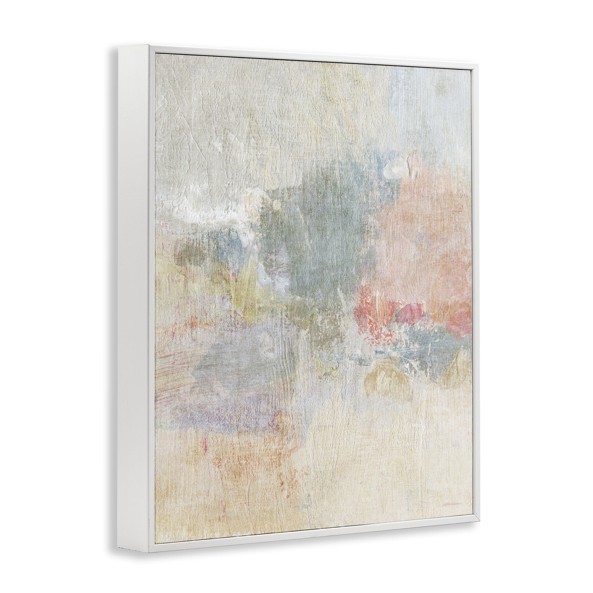 Stupell Industries Soft Ombre Abstraction Abstract Painting White Framed Art Print Wall Art, 16 x 20