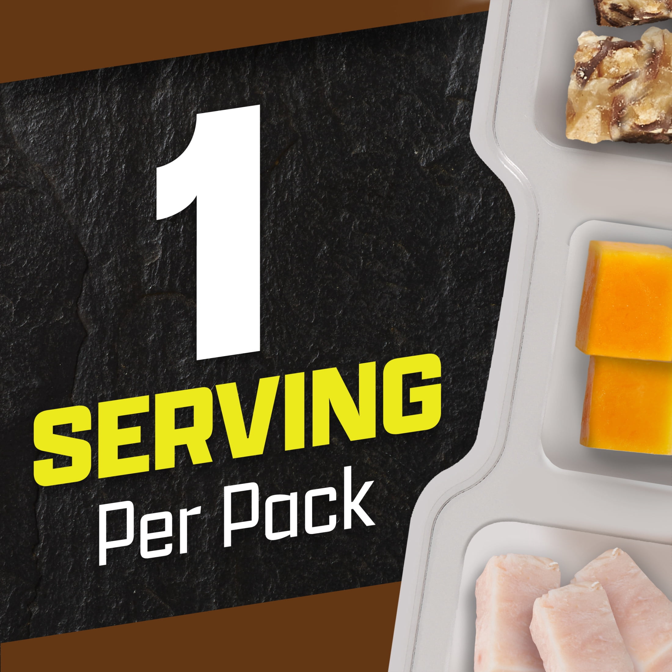 P3 Portable Protein Snack Pack with Dark Chocolate Almond Nut Clusters, Turkey & Cheddar Cheese, 2 oz Tray