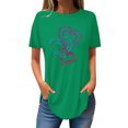 thumbnail image 1 of FAIWAD Tuniques à Manches Courtes pour Femmes, Col Rond, Blouses Amples, T-shirts Graphiques avec Cœur Mignon, 1 of 3