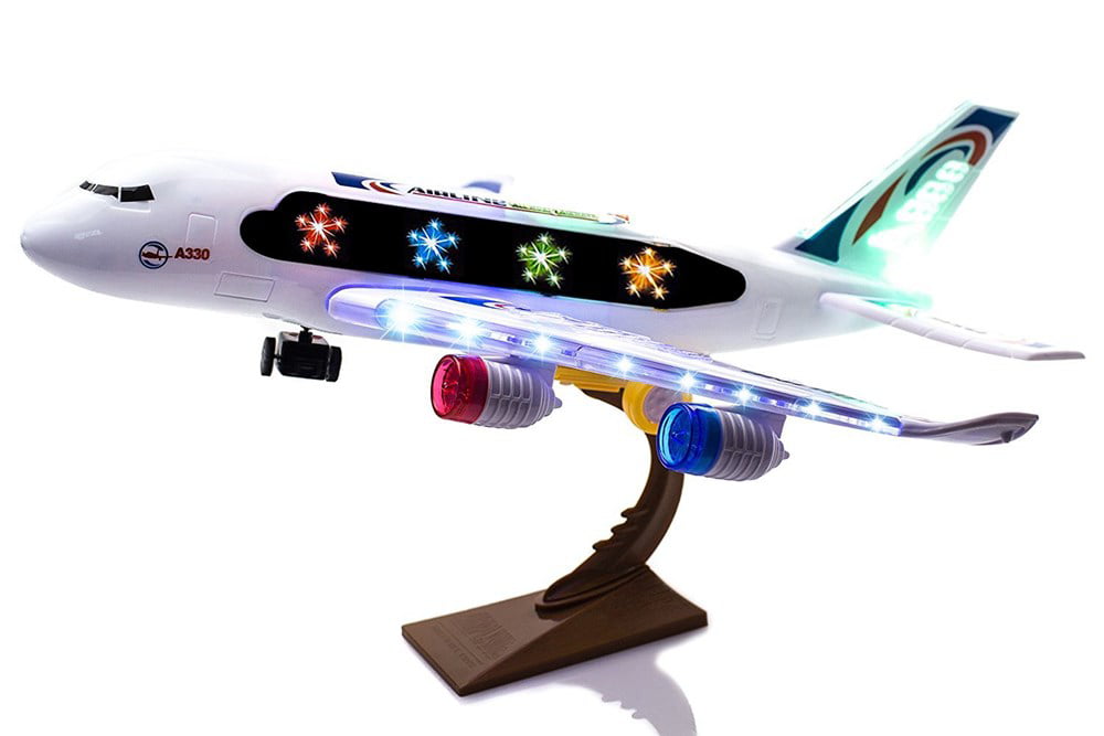 LARGE 17" Air Bus A380 Aeroplane Bump and Go with flashing lights New Sound Toy 
