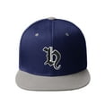 thumbnail image 2 of Daxton Classic Snapback Old English A to Z Numbers Initials Flat Bill Visor Cap-Navy Grey Hat, Letter H, 2 of 3