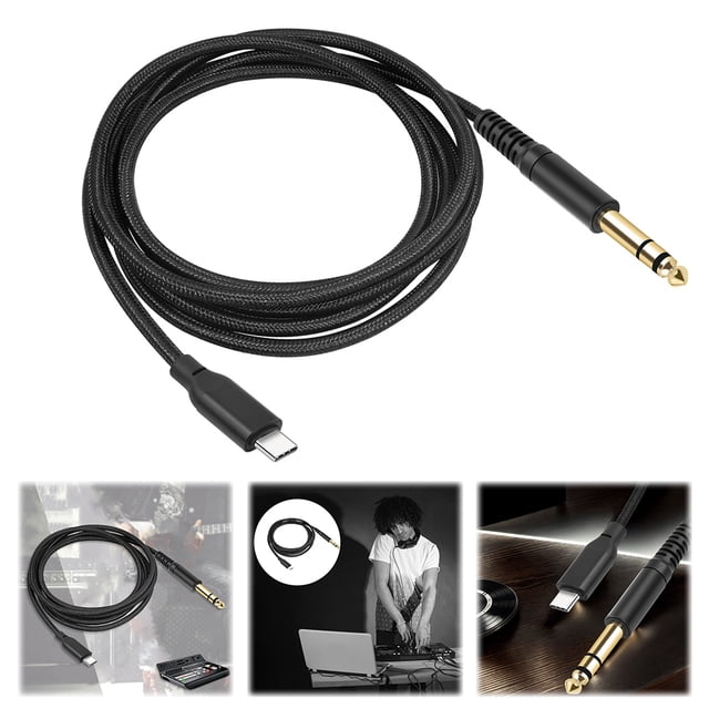 Adaptador Audio Tipo C A 1/4 Pulgada USB 6.35 Mm TRS Cable Estéreo 1m/2m/3m para 15 Píxeles 5xl Amplificador en Casa Cine