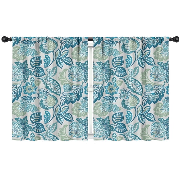 Blackout Kids Curtains,Blue Pioneer Flower Childrens Insulated Curtains Set Of 2,Bedroom Essentials,Toddler Room Decor 42x54in(106x137cm)