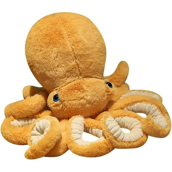 Stuffed Octopus Plush Toy Octopus Plush Doll Cute Big Eyes Octopus Stuffed Animals Soft Stuffed Marine Animals Plush Pillow for Kids Gift Small11.8inch (Yellow)