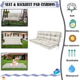 thumbnail image 2 of XXLYY Porch Swing Cushions, Waterproof Swing Replacement Cushions with Backrest and Ties, Garden Bench Seat Cushion, Outdoor Porch Patio Swing Non-Slip Chairs Pad, 2 of 6