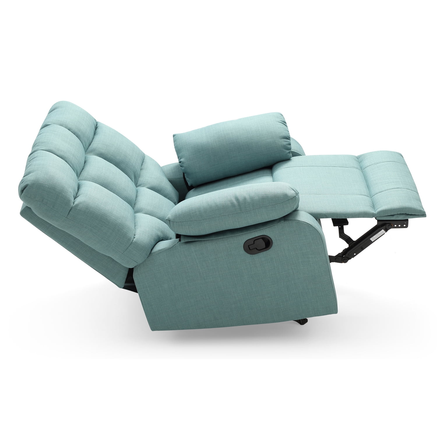 Glory Furniture Cindy Twill Fabric Rocker Recliner in Teal