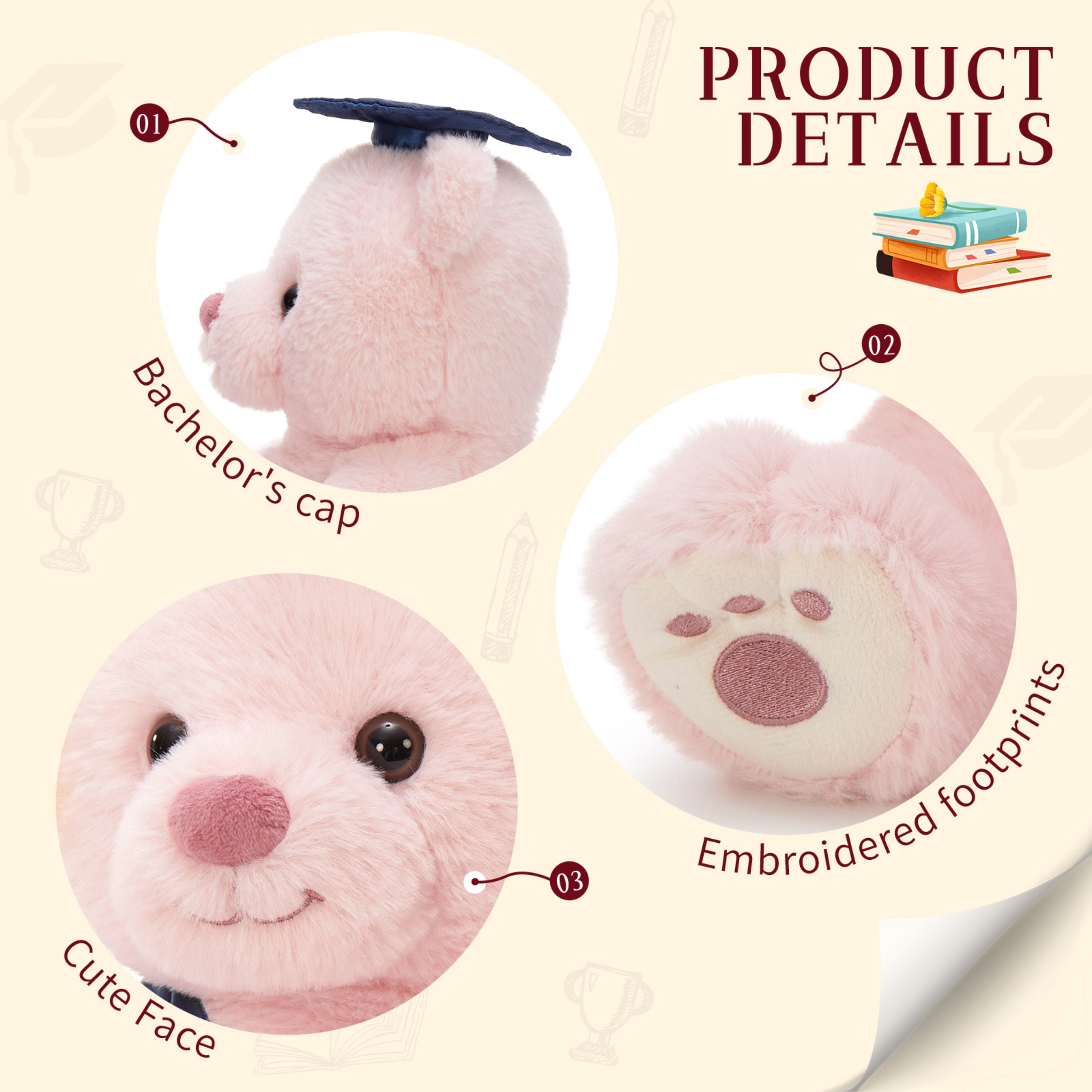 Tezituor 2026 Graduation Teddy Bear Stuffed Animal with Doctoral Cap and Sash Graduation Stuffed Bear Plush Toy