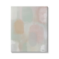 Stupell Industries Soft Pastel Abstract Painting Tranquil Pink Green Shapes, 30 x 40,Design by Robin Maria