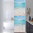 thumbnail image 3 of Summer Beach Window Privacy Film, Blue Coastal Ocean Seaside Nautical Static Cling UV Sun Blocking Heat Control Window Tint Day and Night, Non-Adhesive One Way Windows Privacy Cover 17.7''x78.7'', 3 of 7