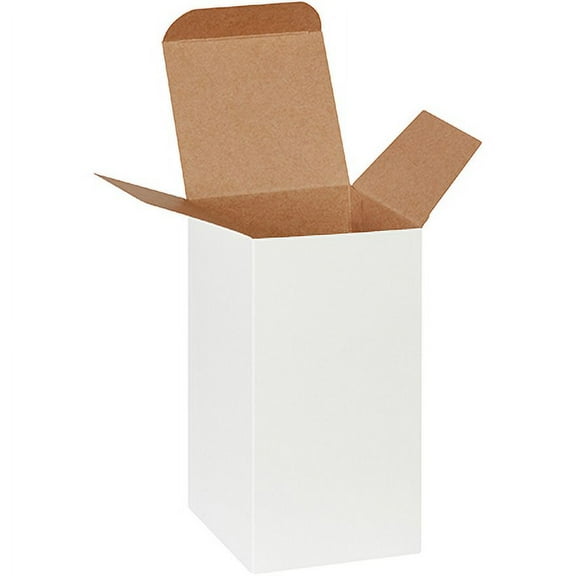 4 x 4 x 8" White Reverse Tuck Folding Cartons, Stylish & Practical Packaging - 250/Case