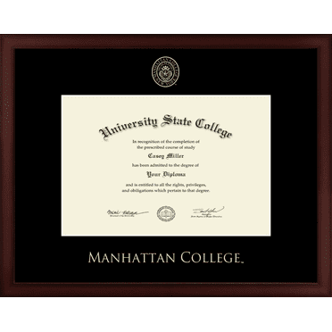 Manhattan College Diploma Frame, Document Size 12.5" x 8.5"