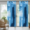 thumbnail image 5 of Outdoor Curtains for Patio Waterproof, Ombre Blue Outdoor Privacy Panels Grommet, Modern Abstract Oil Painting Geometric Artwork Blackout Outside Curtains for Porch/Cabana 54"x84", 1 Panel, 5 of 8