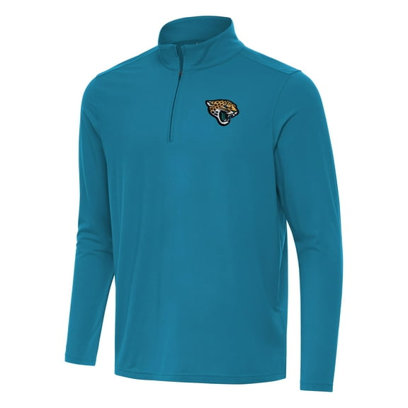 Men's Antigua Teal Jacksonville Jaguars Intent Quarter-Zip Pullover Top