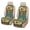 Aztec Sunflower Cow Print Teal, variant on COEQINE Quilted Car Front Seat Protector 2 Pack Durable Decorative Bucket Seat Cover Quick Install Dog Car Seat Protector Universal Fit Auto Decor, Cardinal Bird Butterfly Forest